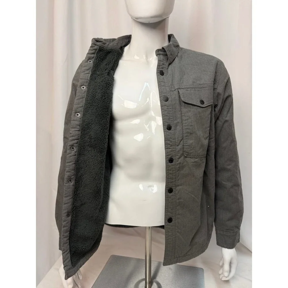 The‎ North Face Mens Campshire Sherpa Fleece Lined Shirt Jacket Grey M NEW